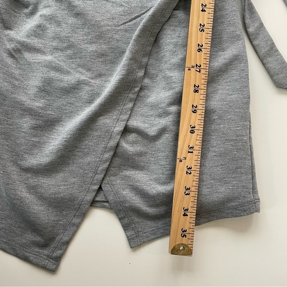 MIND/MATTER Gray Grey French Terry Long Sleeve Wrap MIDI Dress Size LARGE NWT - Picture 9 of 9